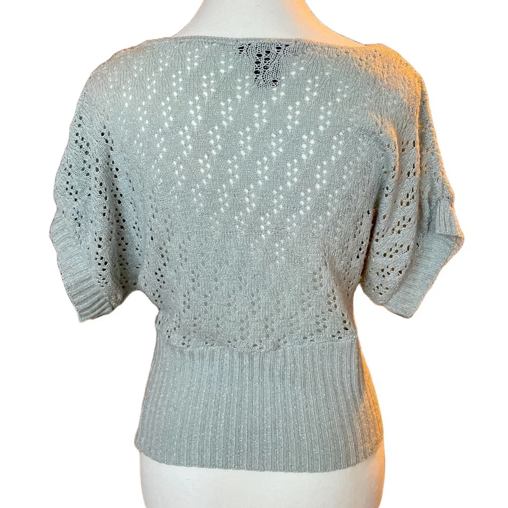 Silver Sparkly Boatneck Sweater
